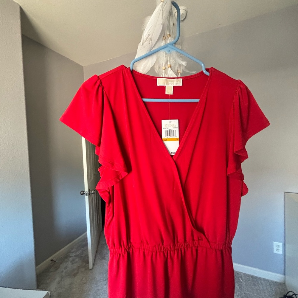 Michael Kors Vibrant Red Top